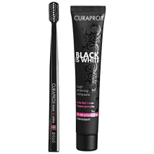 Curaprox Black is White 90 ml fogkrém + fogkefe (7612412423686) fogkrém