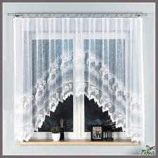 Curtain ADELINA, indás, virágmintás, fehér jacquard panoráma függöny lakástextília