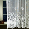 Curtain Jacquard csipke függöny anyag, bordűrös, leveles mintával, 180 cm magas, maradék darabok
