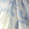 Curtain JOHANNA, félorganza-sablé fényáteresztő függöny anyag, kék mintás