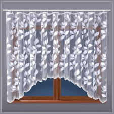 Curtain MARTYNA, leveles, telimintás, fehér, jacquard panoráma függöny méteráru