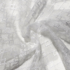 Curtain NEWERA fehér, jacquard csipke függöny anyag, egyszerű, rácsmintával, 330 cm magas