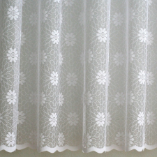 Curtain RACHEL, virágmintás fehér jacquard függöny anyag, 180 cm és 270 cm magas lakástextília