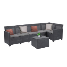 CURVER Claire VIII 6 személyes sarokgarnitúra párnatartós asztallal kerti bútor