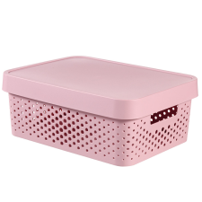  Curver Infinity Dots doboz 11L fedéllel rózsaszín bútor