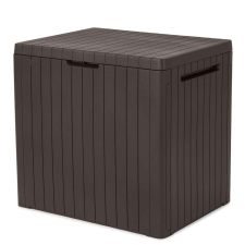 CURVER KETER CITY BOX műanyag tároló doboz, barna - 113L (Méret: 58) kerti tárolás