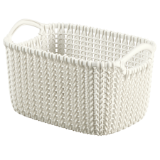 CURVER KNIT MŰANYAG NÉGYSZÖGLETES KOSÁR 3L FEHÉR, 13,7X16,7X24,7CM papírárú, csomagoló és tárolóeszköz