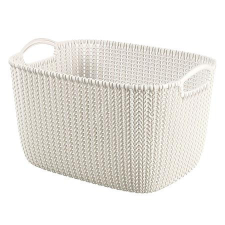 CURVER Kötött hatású kosár, L méret, CURVER "Knit", fehér bútor