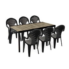 CURVER Lagos Large 6+1 kerti bútor garnitúra szett kőris-grafit kerti bútor