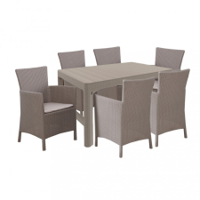 CURVER Liowa 6+1 kerti bútor garnitúra szett cappuccino színben kerti bútor