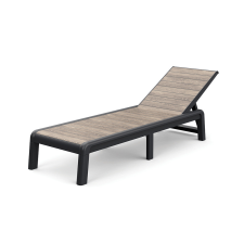 CURVER Porto műanyag kerti napozóágy párna nélkül kőrisfa-cappuccino kerti bútor