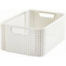 CURVER Rattan hatású kosár, 18l, törtfehér, CURVER "Style M" bútor