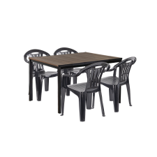 CURVER Rowen 4+1 kerti bútor garnitúra szett dió-grafit kerti bútor