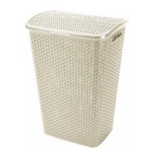 CURVER Square Rattan hatású szennyestartó 55l - Krém (216582) bútor