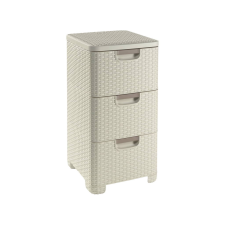 CURVER Style Rattan hatású 3 fiókos szekrény - Krém (206314) bútor