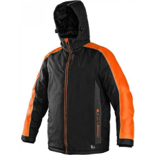 CXS Brighton Vízálló Bélelt Téli Kabát Fekete/Narancssárga - 4XL munkaruha