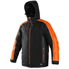 CXS férfi téli dzseki fényvisszaverő elemekkel, fekete/narancssárga, méret: L