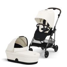 CYBEX Gold Ultrakönnyű CYBEX Melio ajándék mózeskosárral Canvas White 2in1 babakocsi