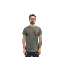 D&B Férfi/Unisex Póló EB00007 FckOff Katonai zöld -Méret L férfi póló
