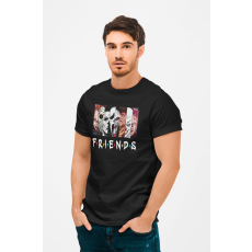  D&B Férfi/Unisex Póló MO00022 HorrorFriends Fekete-Méret 5XL
