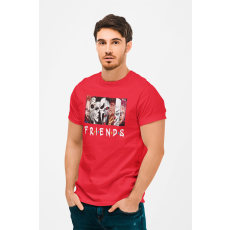  D&B Férfi/Unisex Póló MO00022 HorrorFriends Piros-Méret M