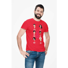  D&B Férfi/Unisex Póló MO00064 Squid Game Piros-Méret 5XL
