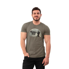  D&B Férfi/Unisex Póló MO00076 Walking Dead Katonai zöld-Méret XL
