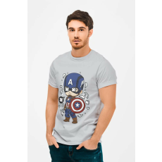  D&B Férfi Unisex Póló PC00007 Captain America Szürke-Méret XL