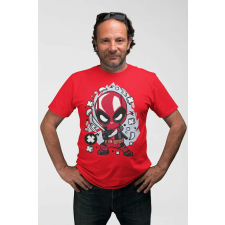 D&B Férfi Unisex Póló PC00009 Deadpool Piros-Méret 2XL férfi póló