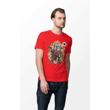 D&B Férfi Unisex Póló PC00017 Mandalorian Piros-Méret L férfi póló