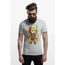  D&B Férfi Unisex Póló PC00025 Iron Man Szürke-Méret 5XL