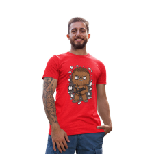 D&B Férfi/Unisex Póló PC00030 Chewbacca Piros-Méret M férfi póló
