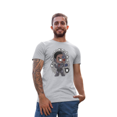  D&B Férfi/Unisex Póló PC00032 Cyborg Szürke-Méret 3XL