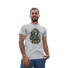  D&B Férfi/Unisex Póló PC00036 Doom Guy Szürke-Méret S