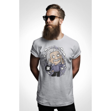 D&B Férfi/Unisex Póló PC00039 Einstein Szürke-Méret 2XL férfi póló