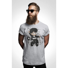  D&B Férfi/Unisex Póló PC00040 Elvis Szürke-Méret S