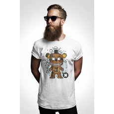  D&B Férfi/Unisex Póló PC00041 Fredy Bear Fehér-Méret 2XL