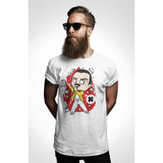  D&B Férfi/Unisex Póló PC00043 Fredy Mercury Fehér-Méret XL