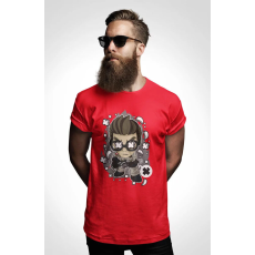  D&B Férfi/Unisex Póló PC00045 Ghost Buster Piros-Méret XL