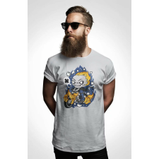 D&B Férfi/Unisex Póló PC00046 Ghost Rider Szürke-Méret S férfi póló