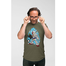  D&B Férfi/Unisex Póló PC00049 Gundam Katonai zöld-Méret L
