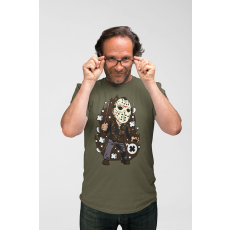  D&B Férfi/Unisex Póló PC00056 Jason Voorhes Katonai zöld-Méret 3XL