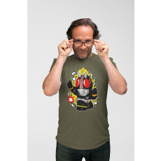  D&B Férfi/Unisex Póló PC00060 Kamen Rider Katonai zöld-Méret 3XL