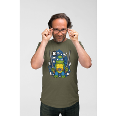  D&B Férfi/Unisex Póló PC00063 Leonardo Katonai zöld-Méret 4XL