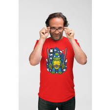 D&B Férfi/Unisex Póló PC00063 Leonardo Piros-Méret 4XL férfi póló