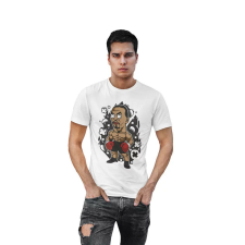 D&B Férfi/Unisex Póló PC00072 Mike Tyson Fehér-Méret XL férfi póló