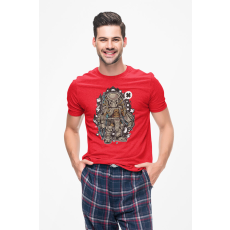  D&B Férfi/Unisex Póló PC00085 Predator Piros-Méret 4XL