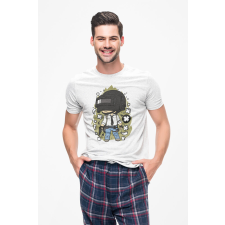 D&B Férfi/Unisex Póló PC00087 PubG Fehér-Méret XL férfi póló