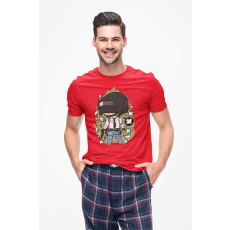  D&B Férfi/Unisex Póló PC00087 PubG Piros-Méret 5XL