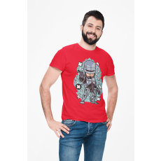  D&B Férfi/Unisex Póló PC00092 Robocop Piros-Méret XL